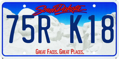 SD license plate 75RK18