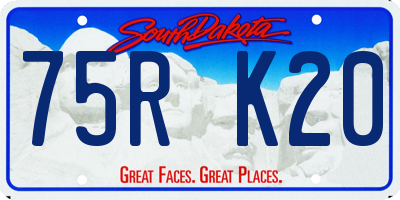 SD license plate 75RK20