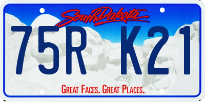 SD license plate 75RK21