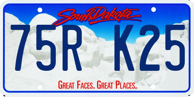 SD license plate 75RK25