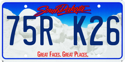 SD license plate 75RK26