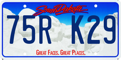 SD license plate 75RK29