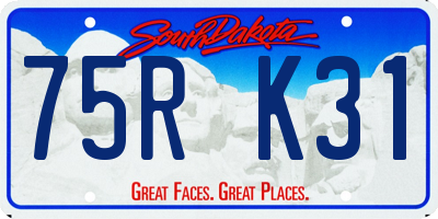 SD license plate 75RK31