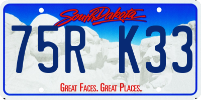 SD license plate 75RK33