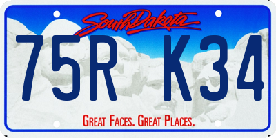 SD license plate 75RK34