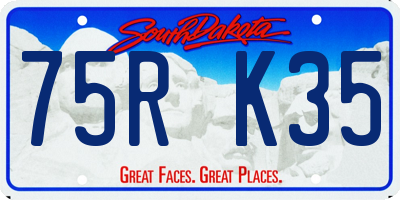 SD license plate 75RK35