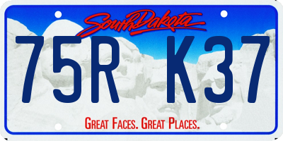 SD license plate 75RK37