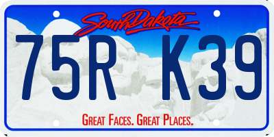 SD license plate 75RK39