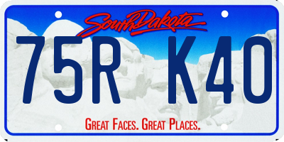 SD license plate 75RK40