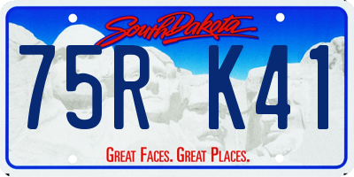 SD license plate 75RK41
