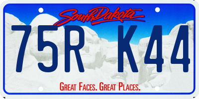 SD license plate 75RK44