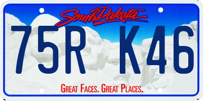 SD license plate 75RK46