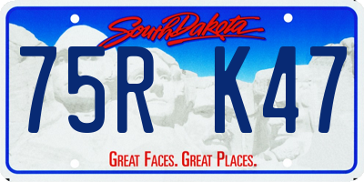 SD license plate 75RK47
