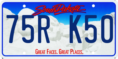SD license plate 75RK50