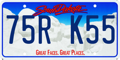 SD license plate 75RK55
