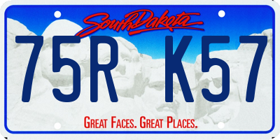 SD license plate 75RK57