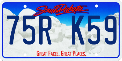 SD license plate 75RK59