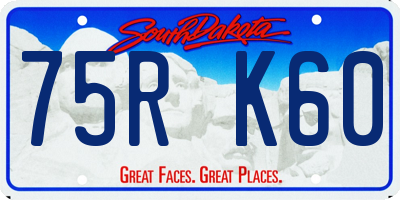 SD license plate 75RK60