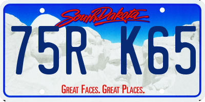 SD license plate 75RK65