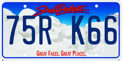 SD license plate 75RK66