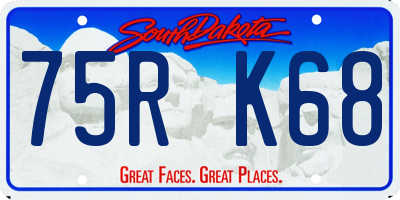 SD license plate 75RK68