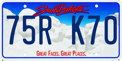 SD license plate 75RK70