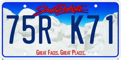 SD license plate 75RK71