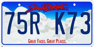 SD license plate 75RK73