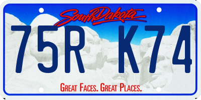 SD license plate 75RK74