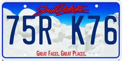 SD license plate 75RK76