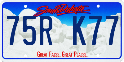 SD license plate 75RK77