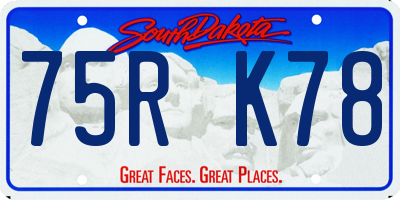SD license plate 75RK78