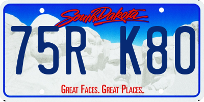 SD license plate 75RK80