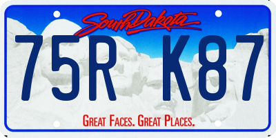 SD license plate 75RK87