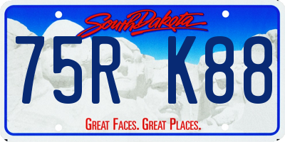 SD license plate 75RK88