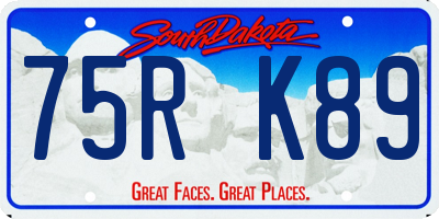 SD license plate 75RK89