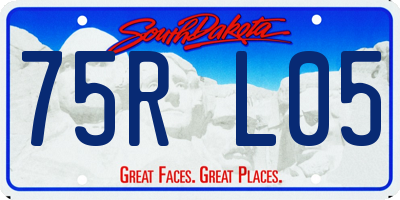SD license plate 75RL05
