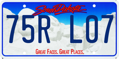 SD license plate 75RL07