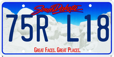 SD license plate 75RL18