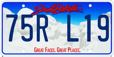 SD license plate 75RL19