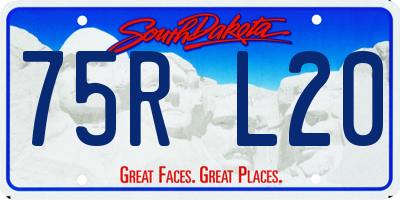 SD license plate 75RL20