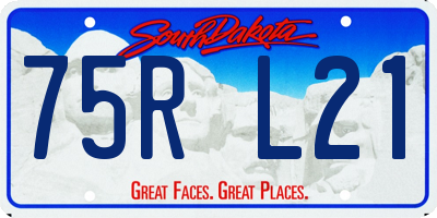 SD license plate 75RL21