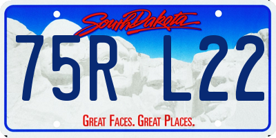SD license plate 75RL22