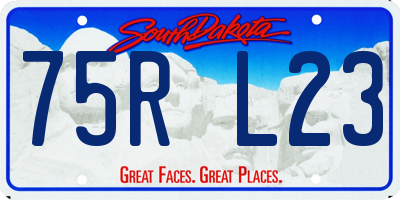 SD license plate 75RL23