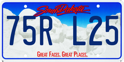 SD license plate 75RL25