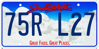 SD license plate 75RL27