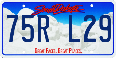 SD license plate 75RL29