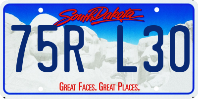 SD license plate 75RL30