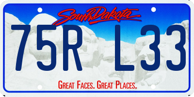 SD license plate 75RL33