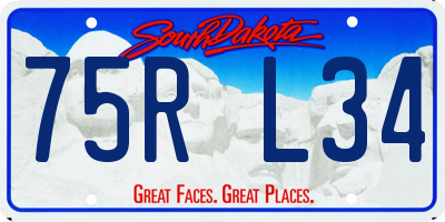SD license plate 75RL34